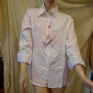 English Laundry White button front cotton blouse